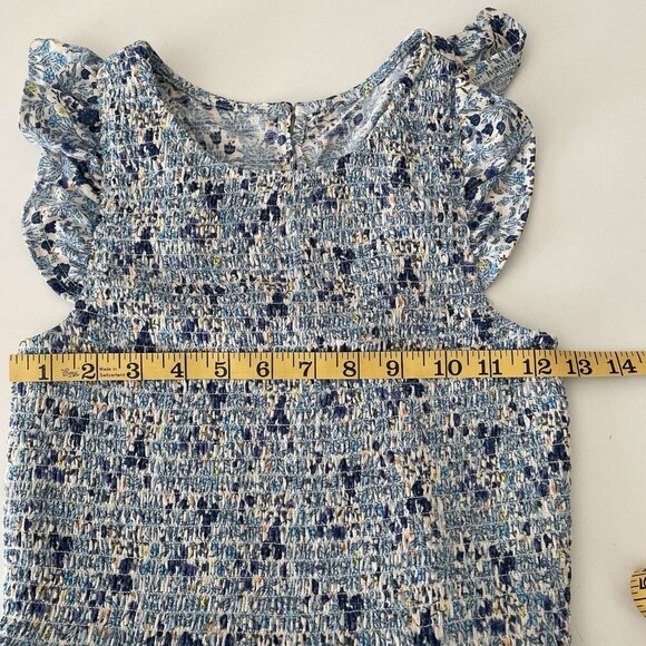 Code x Mode Ditzy Floral Smocked Midi Dress XS blue Cottage Prairie - Picture 9 of 14